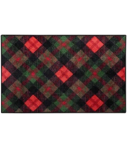 Nourison Home Accent Decor/Xmas 188JP Red Black 2 ft. X 3 ft. Area Rug