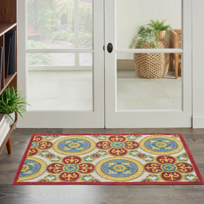 Nourison Aloha Area Rug ALH30 Red/Multi