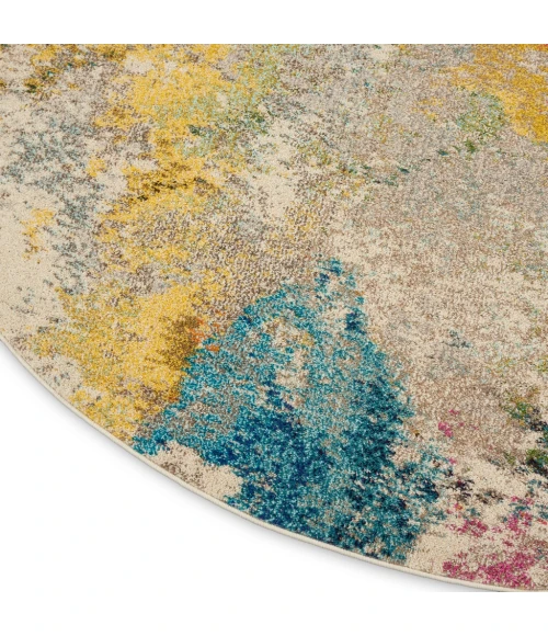 Nourison Celestial Round Area Rug CES12-Ivory/Multicolor