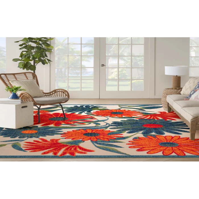 Nourison Aloha Ivory Multicolor ALH33 12 ft. X 15 ft. Rectangle Rug