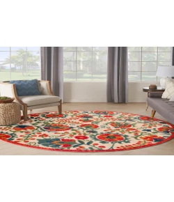 Nourison Home Aloha ALH17 Red Multicolor 7 ft. 10 in. Round Area Rug