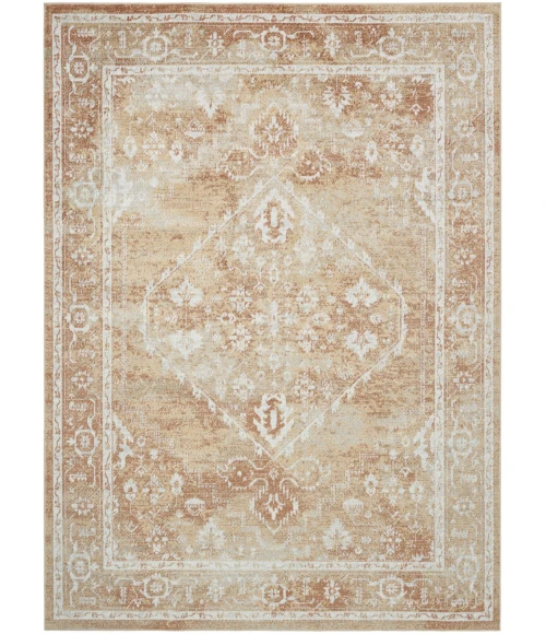 Nourison Astra Machine Washable Rust Multicolor ASW11 6 ft. 7 in. X 9 ft. Rect. Rug