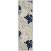 Nourison Home Aloha ALH05 Ivory Navy 2 ft. 3 in. X 8 ft. Area Rug