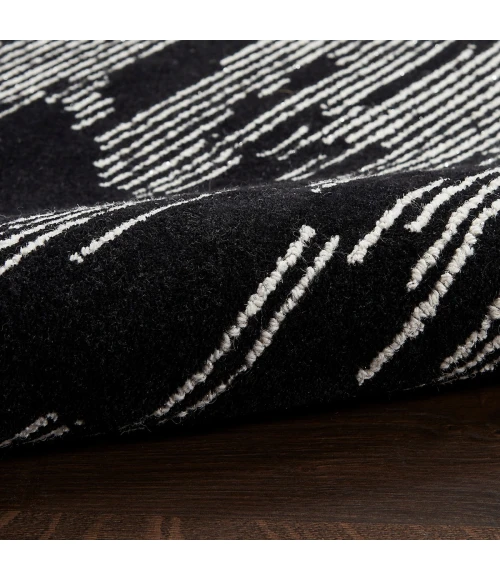 Michael Amini Ma30 Star Area Rug SMR02 Black Ivory 5'3" x 7'3"