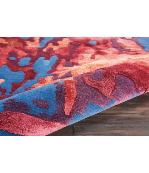 Nourison Prismatic Area Rug PRS13 Blue/Flame 9'9" x 13'9"