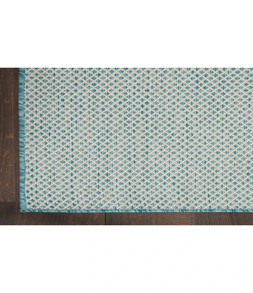 Nourison Courtyard Ivory Aqua COU01 4 ft. Square Rug