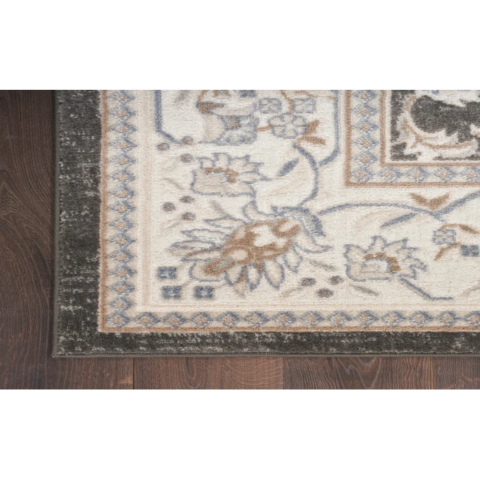 Nourison Serenity Home Ivory Grey Blue SRH02 3 ft. 11 in. X 5 ft. 11 in. Rectangle Rug