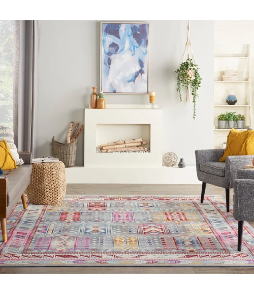 Nourison Vintage Kashan Area Rug VKA06-Grey/Multi