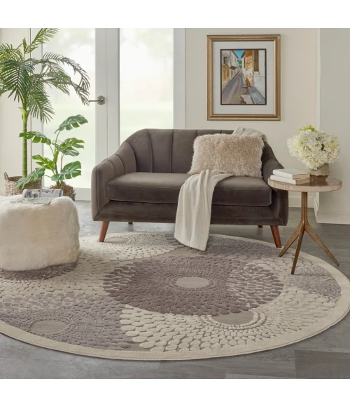 Nourison Graphic Illusions Round Area Rug GIL04-Grey