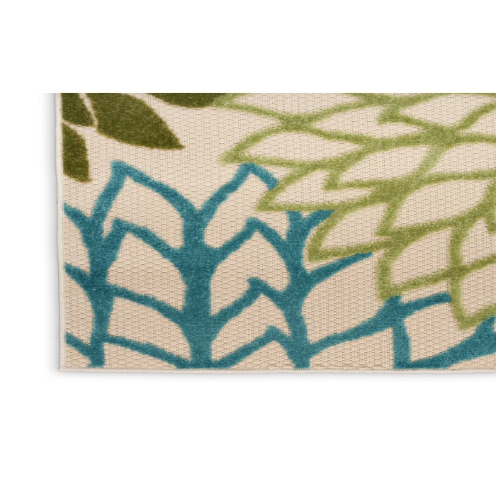 Nourison Aloha Green Multicolor ALH05 2 ft. 3 in. X 8 ft. Rectangle Rug