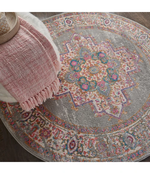 Nourison Passion Round Area Rug PSN03-Grey