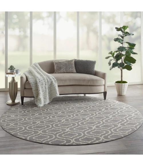 Nourison Jubilant Round Area Rug JUB19-Grey