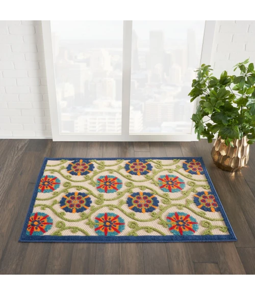 Nourison Aloha Area Rug ALH19-Blue/Multicolor