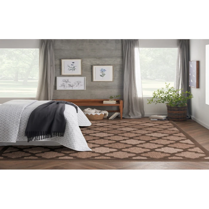 Nourison Easy Care Brown NES01 8 ft. X 10 ft. Rectangle Rug
