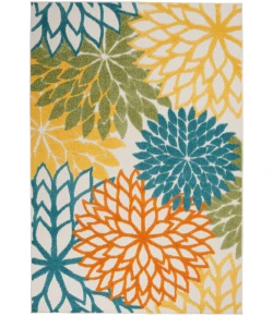 Nourison Home Aloha ALH05 Turquoise Multicolor 6 ft. X 9 ft. Area Rug