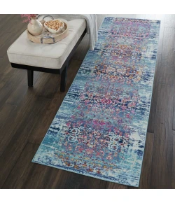 Nourison Home Vintage Kashan VKA02 Blue 2 ft. X 6 ft. Area Rug