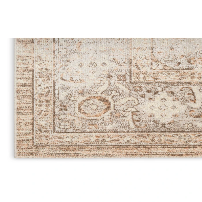 Nourison Astra Machine Washable Beige ASW13 2 ft. 2 in. X 8 ft. Rectangle Rug