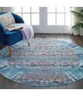 Nourison Vintage Kashan Round Area Rug VKA02-Blue