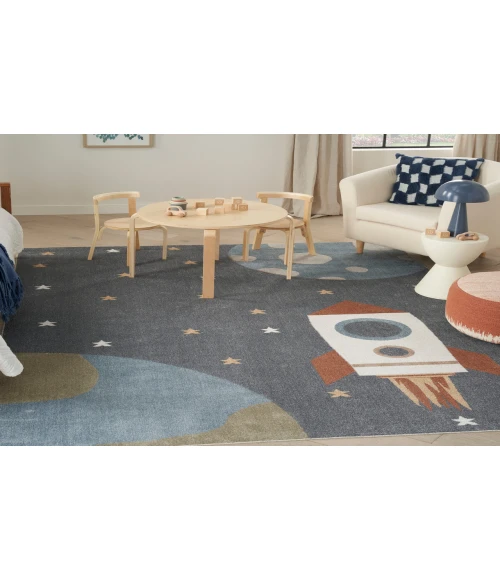Nourison Astra Machine Washable Sky Blue ASW06 7 ft. 10 in. X 10 ft. Rectangle Rug