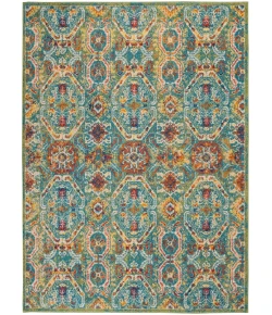 Nourison Home Allur ALR05 Turquoise Multicolor 5 ft. 3 in. X 7 ft. 3 in. Area Rug