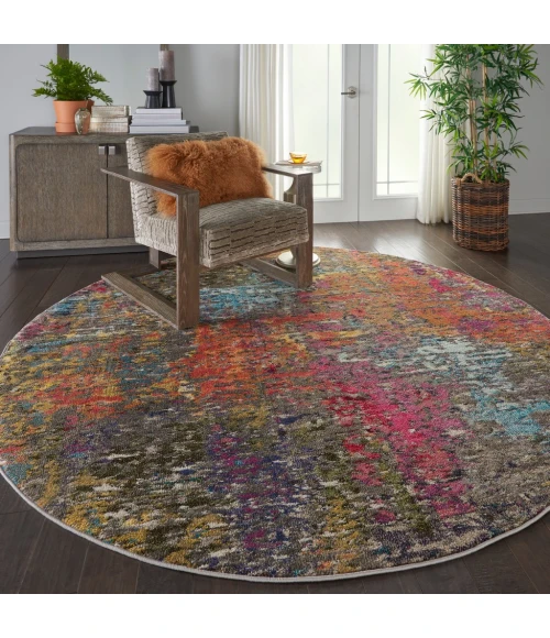 Nourison Celestial Round Area Rug CES14-Sunset