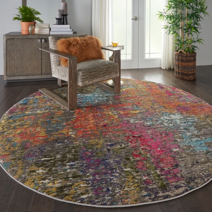 Nourison Celestial Round Area Rug CES14-Sunset