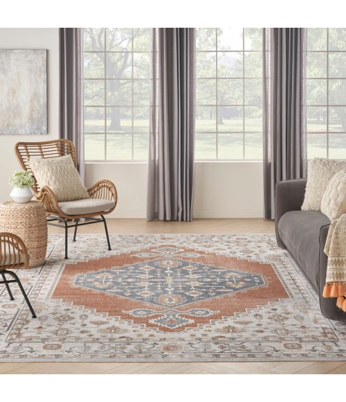 Nourison Astra Machine Washable Area Rug ASW11 Grey/Multi