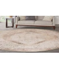 Nourison Astra Machine Washable Beige ASW11 5 ft. 3 in. Round Rug
