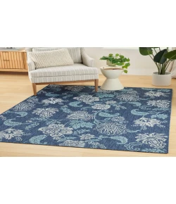 Nourison Home Garden Oasis GOA03 Navy 5 ft. X 7 ft. Area Rug