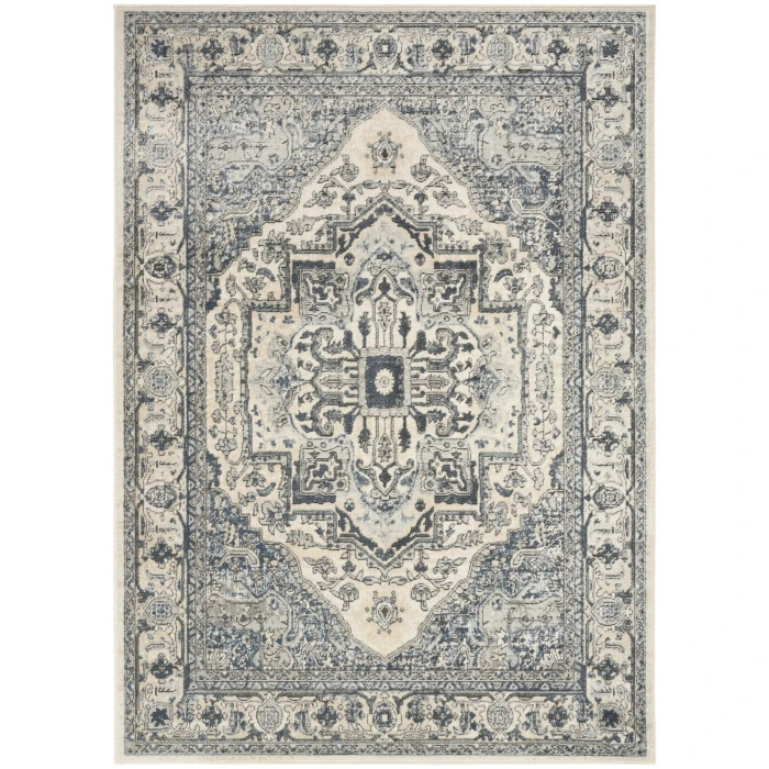 Nourison Quarry Ivory Navy QUA18 6 ft. X 9 ft. Rect. Rug