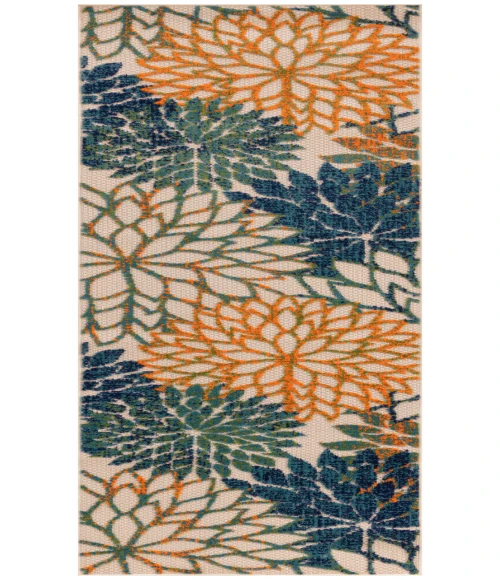 Nourison Aloha Blue Green ALH05 2 ft. 3 in. X 8 ft. Rectangle Rug