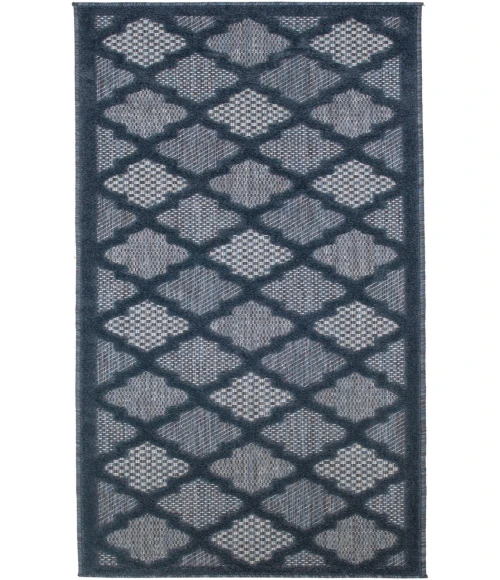 Nourison Easy Care Navy Blue NES01 2 ft. X 6 ft. Rectangle Rug