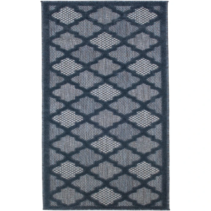 Nourison Easy Care Navy Blue NES01 2 ft. X 6 ft. Rectangle Rug