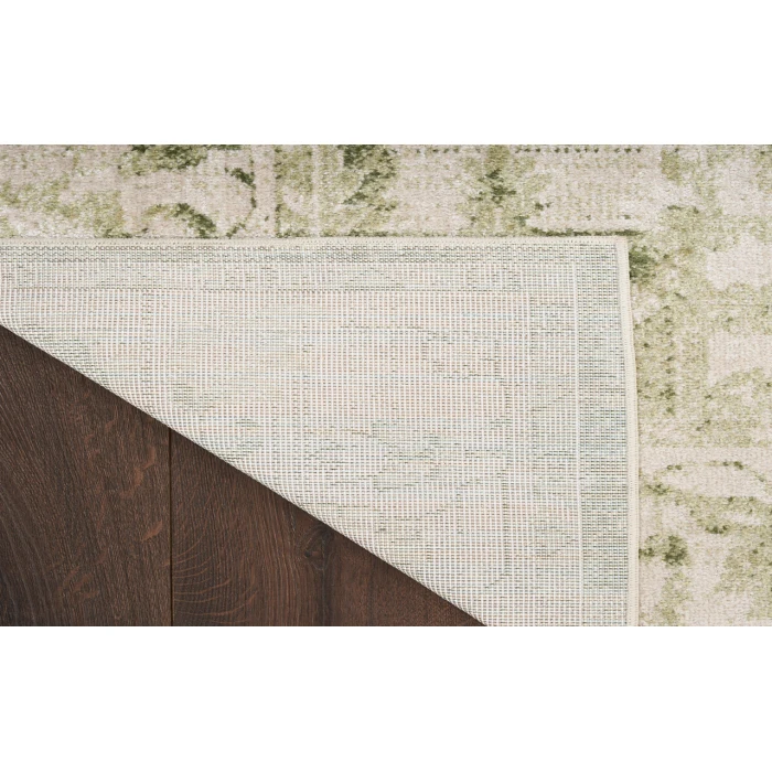 Nourison Astra Machine Washable Ivory Green ASW12 5 ft. 3 in. X 7 ft. Rectangle Rug