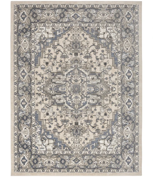 Nourison Quarry Ivory Blue QUA05 9 ft. X 12 ft. Rect. Rug