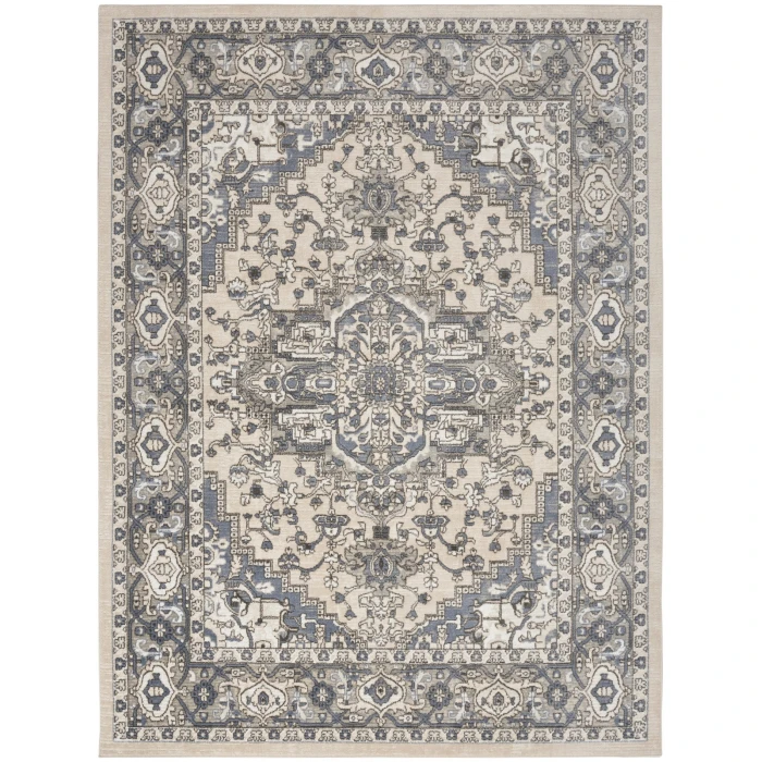 Nourison Quarry Ivory Blue QUA05 9 ft. X 12 ft. Rect. Rug