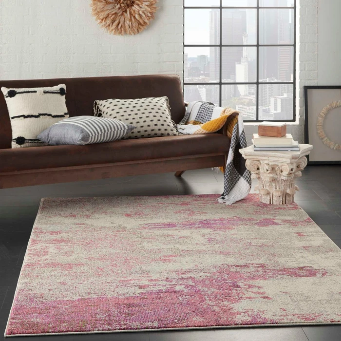Nourison Celestial Area Rug CES02-Ivory/Pink