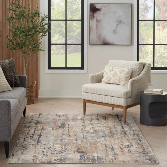 Nourison Quarry Beige Grey QUA01 5 ft. X 7 ft. Rect. Rug