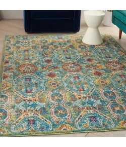 Nourison Home Allur ALR05 Turquoise Multicolor 5 ft. 3 in. X 7 ft. 3 in. Area Rug
