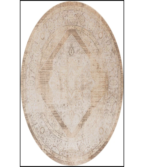 Nourison Astra Machine Washable Beige ASW11 7 ft. 10 in. Round Rug