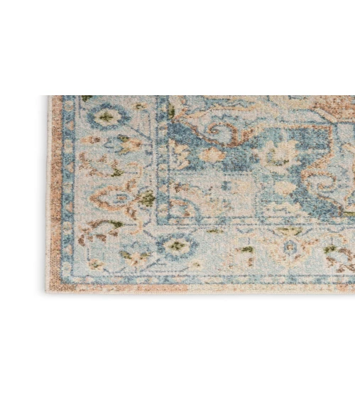 Nourison Astra Machine Washable Beige Blue ASW12 3 ft. 3 in. X 5 ft. Rectangle Rug
