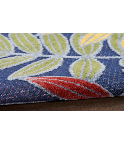 Nourison Aloha Navy Multicolor ALH18 5 ft. 3 in. X 7 ft. 5 in. Rectangle Rug