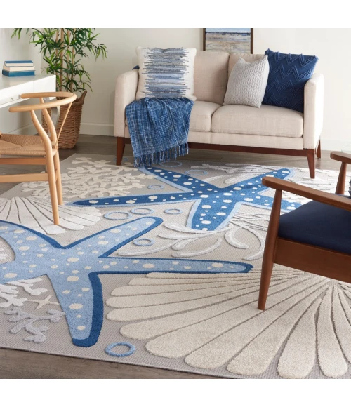 Nourison Aloha Area Rug ALH24-Blue/Grey