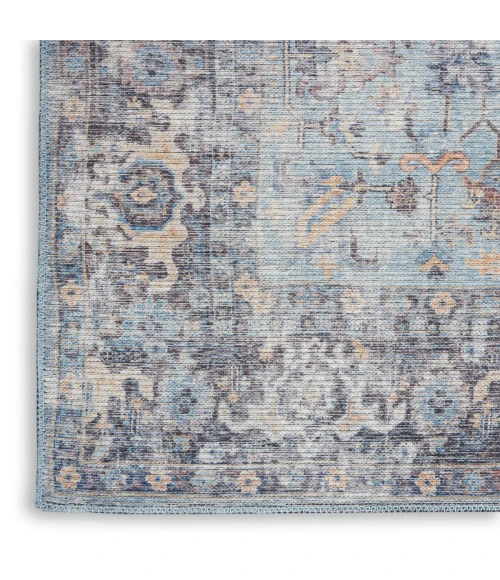 Nicole Curtis Machine Washable Series 1 Area Rug SR104 Blue 2' x 4'