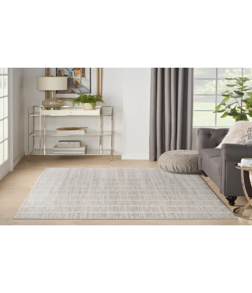 Nourison Serenity Home Light Grey SRH05 3 ft. 11 in. X 5 ft. 11 in. Rectangle Rug