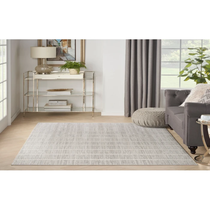 Nourison Serenity Home Light Grey SRH05 3 ft. 11 in. X 5 ft. 11 in. Rectangle Rug