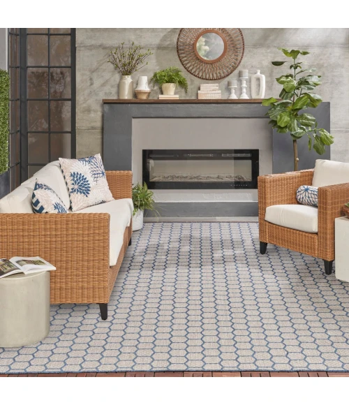 Nourison Twist Reversible Blue TWS01 9 ft. X 12 ft. Rect. Rug