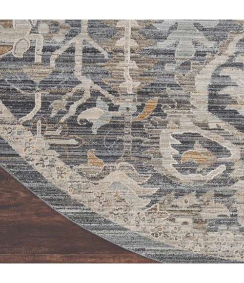 Nourison Lynx Navy Multicolor LNX02 8 ft. X Round Rug