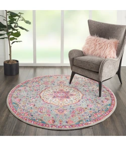 Nourison Home Passion PSN22 Grey Multicolor 4 ft. Round Area Rug