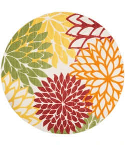 Nourison Home Aloha ALH05 Red Multicolor 7 ft. 10 in. Round Area Rug